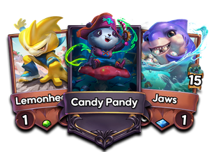 Cards for the captain Candy Pandy and characters Lemonhead and Jaws, coming soon in Candylar!