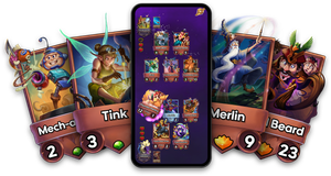 Once Upon a Galaxy on a mobile phone, along with several cards from the game.