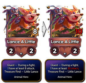 Lance's quest now requires 10 power instead of 8